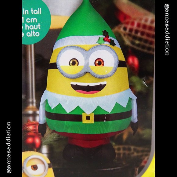 Gemmy Holiday 2 Foot Bob Minions Elf Inflatable Christmas Deco